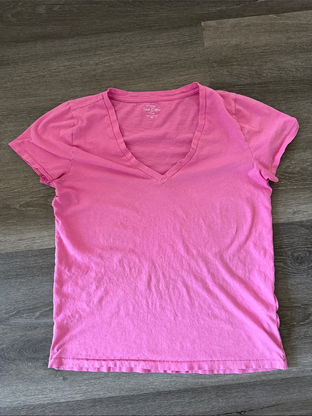 J. Crew bubble gum Pink V-Neck Short Sleeve Tee